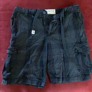 Plaid blue kahki shorts